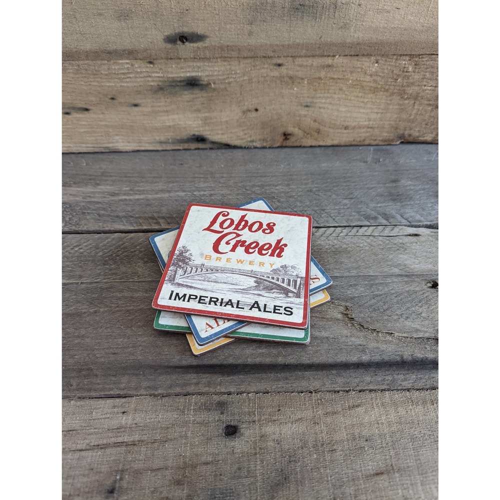 Vintage Beer Bar Coasters Set of Four / Cork Backs
